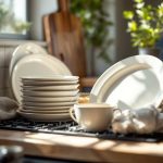 Eliminando marcas blancas del lavavajillas por cal en Ourense